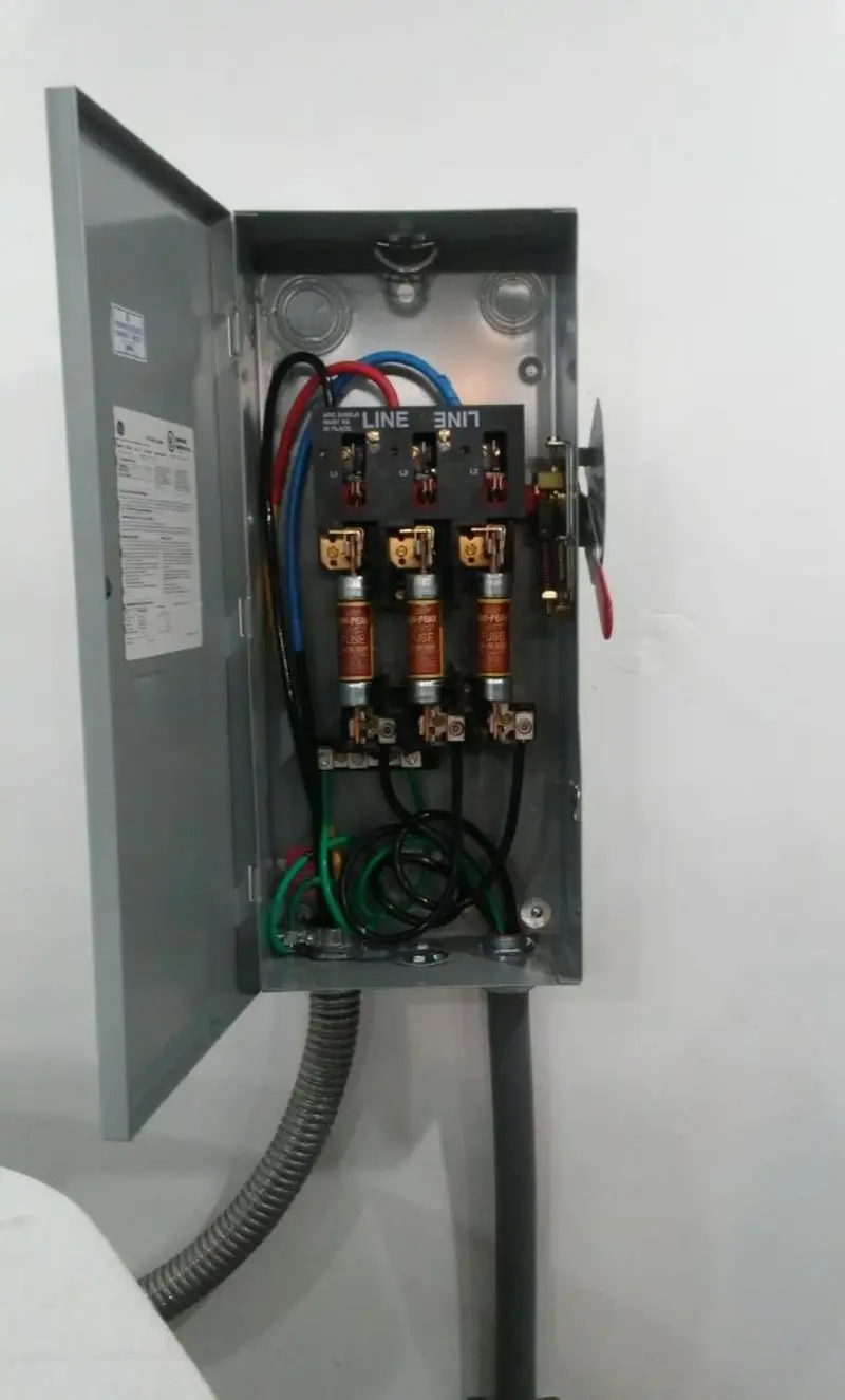 Three-phase disconnect switch installed for Smoke Detector Installation in Bridgetown